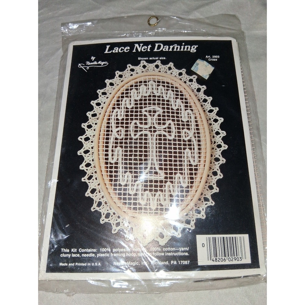 Vintage Lace Net Darning Kit Cross Design‎ NeedleMagic Art 2903 Craft Kit New